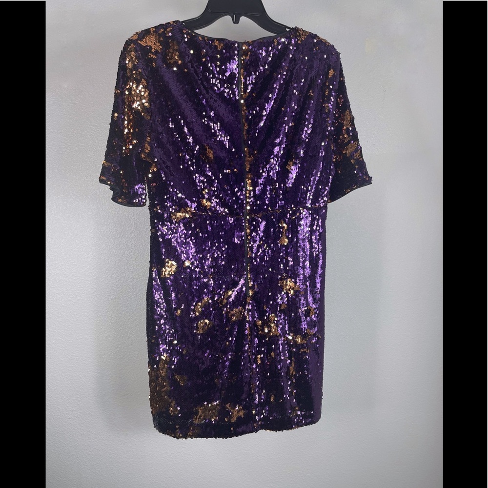 Bardot Sequins Dress Two Tones Embellished - Picture 3 of 7